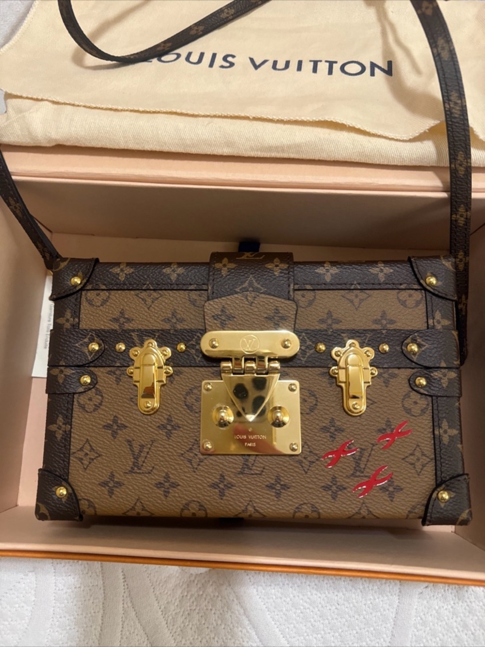 Louis Vuitton Brown Monogram Trunk Crossbody Petite Malle